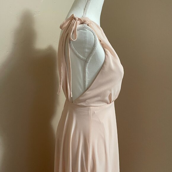 Lulus Thoughts Of Hue Blush Surplice Maxi Dress Pink Size Small Bridesmaid Prom - Picture 3 of 7